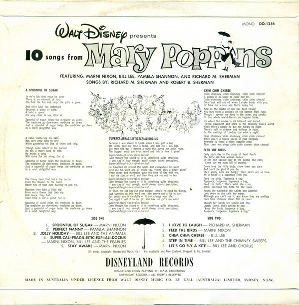 Various - 10 Songs From Mary Poppins (LP) (F) - Endless Media