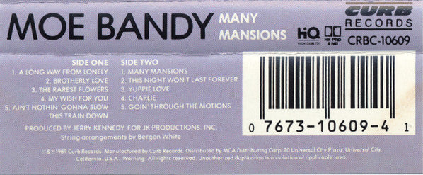 Moe Bandy : Many Mansions (Cass, Album, Dol)