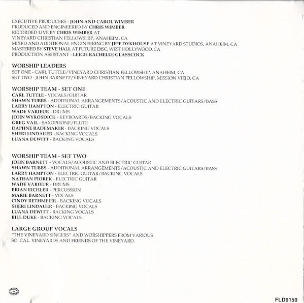 Carl Tuttle, John Barnett (2) : Send Your Spirit (CD, Album)