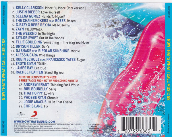 Various : Now That's What I Call Music! 58 (CD, Comp)