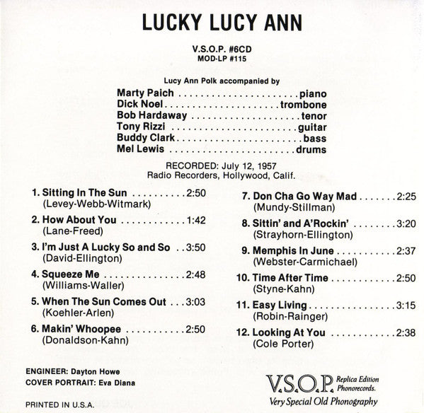 Lucy Ann Polk - Lucky Lucy Ann (CD) (VG+) - Endless Media