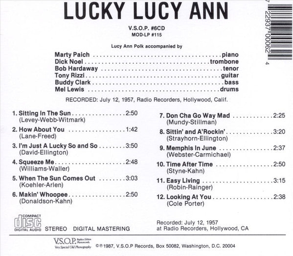 Lucy Ann Polk - Lucky Lucy Ann (CD) (VG+) - Endless Media