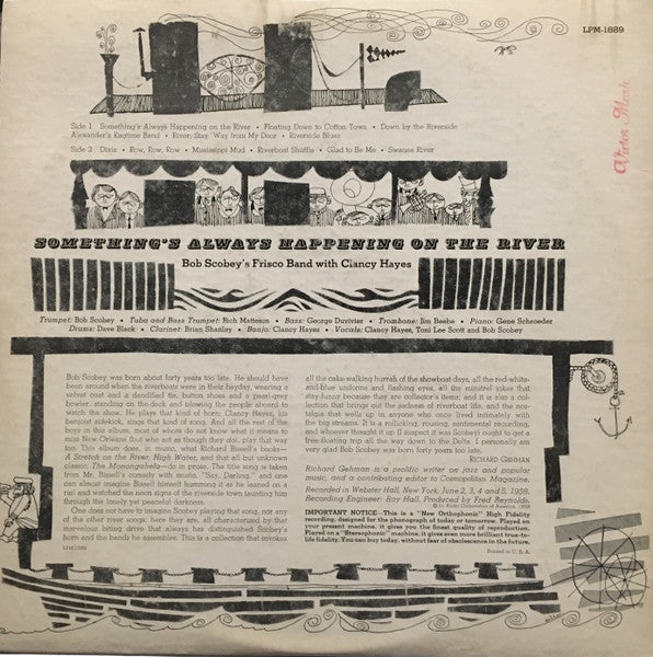 Bob Scobey's Frisco Band : Something's Always Happening On The River (LP, Album, Mono)