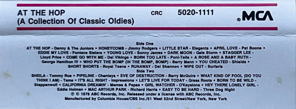 Various : At The Hop (A Collection Of Classic Oldies) (Cass, Comp, Club, CRC)