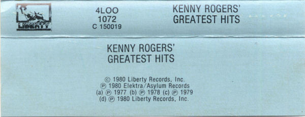 Kenny Rogers : Kenny Rogers' Greatest Hits (Cass, Comp, Club)