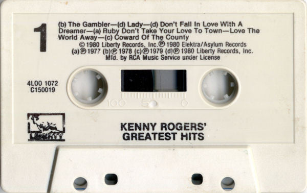 Kenny Rogers : Kenny Rogers' Greatest Hits (Cass, Comp, Club)
