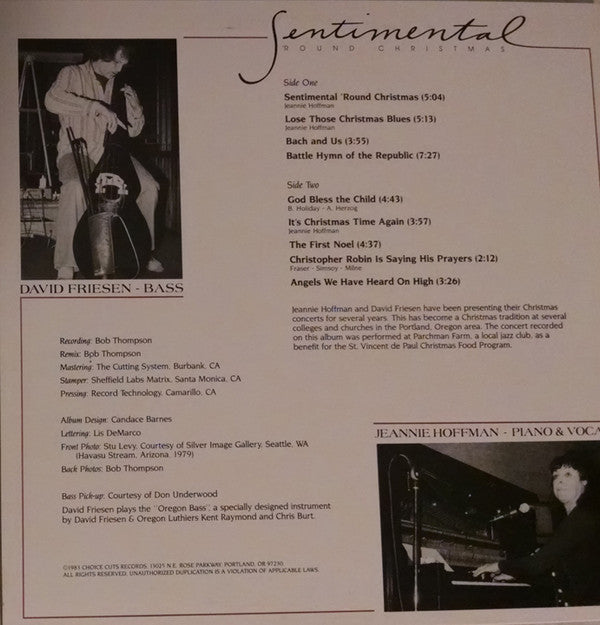 Jeannie Hoffman, David Friesen : Sentimental 'Round Christmas (LP)