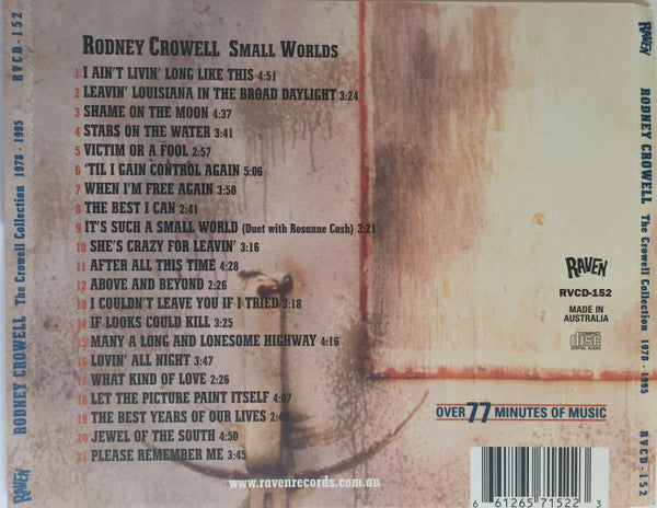 Rodney Crowell : Small Worlds (The Crowell Collection 1978 ~ 1995) (CD, Comp)