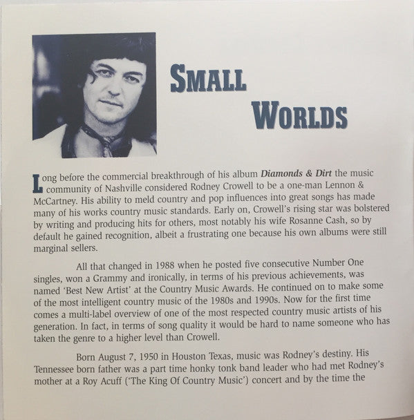 Rodney Crowell : Small Worlds (The Crowell Collection 1978 ~ 1995) (CD, Comp)