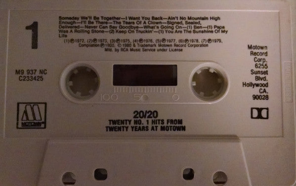 Various : 20/20 Twenty No.1 Hits From Twenty Years At Motown (Cass, Comp, Club)