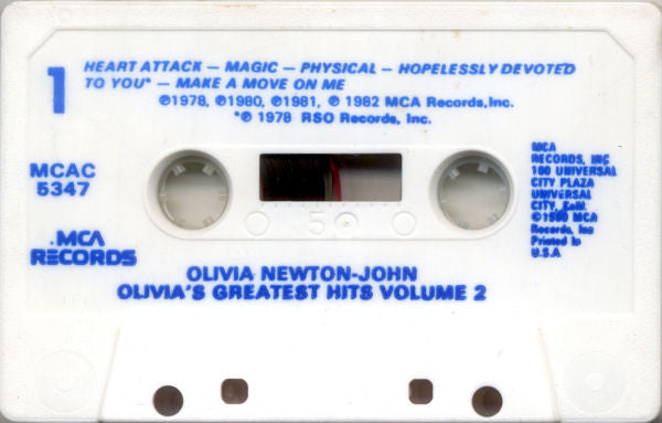 Olivia Newton-John : Olivia's Greatest Hits Vol. 2 (Cass, Comp)