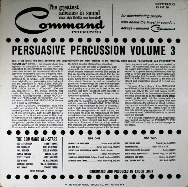 The Command All-Stars : Persuasive Percussion Volume 3 (LP, Album, Ind)