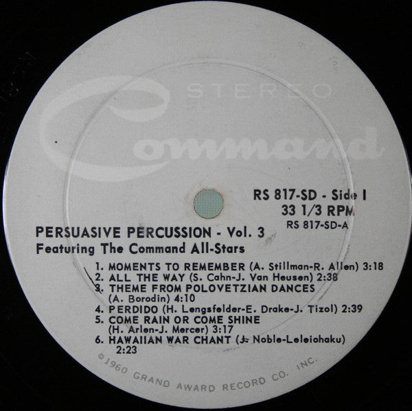 The Command All-Stars : Persuasive Percussion Volume 3 (LP, Album, Ind)