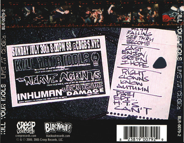 Kill Your Idols : Live At CBGB's (CD, Album, RE)