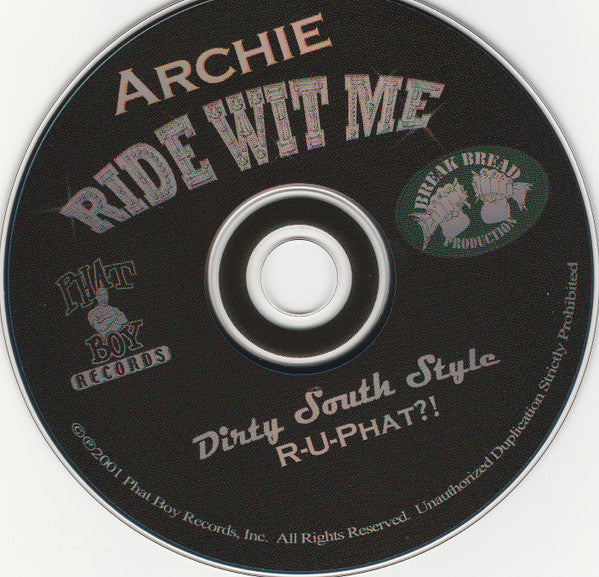 Archie Eversole : Ride Wit Me Dirty South Style (CD, Album)
