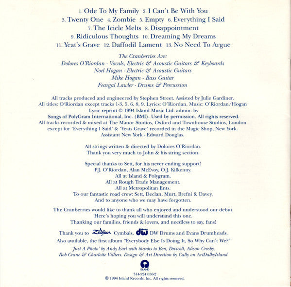 The Cranberries : No Need To Argue (CD, Album)