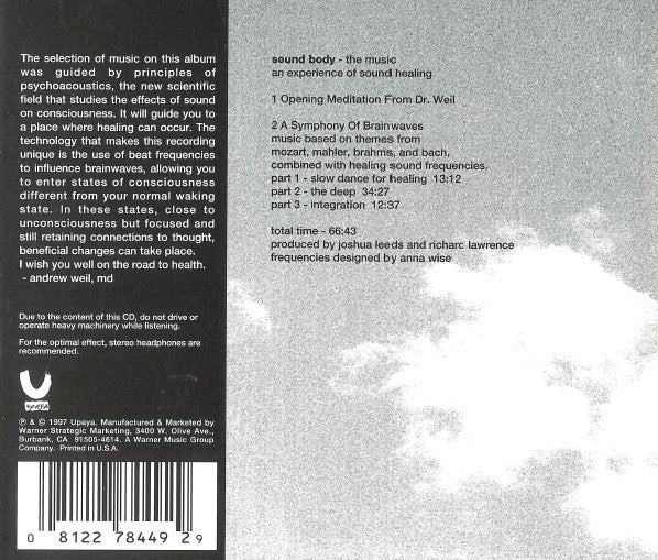 The Arcangelos Chamber Ensemble : Sound Body, Sound Mind: Music For Healing With Andrew Weil, MD (CD, Album)