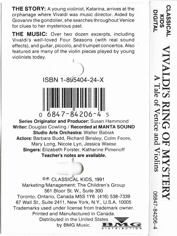 Antonio Vivaldi, Susan Hammond, Douglas Cowling : Vivaldi's Ring Of Mystery (Cass, Album)