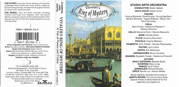 Antonio Vivaldi, Susan Hammond, Douglas Cowling : Vivaldi's Ring Of Mystery (Cass, Album)