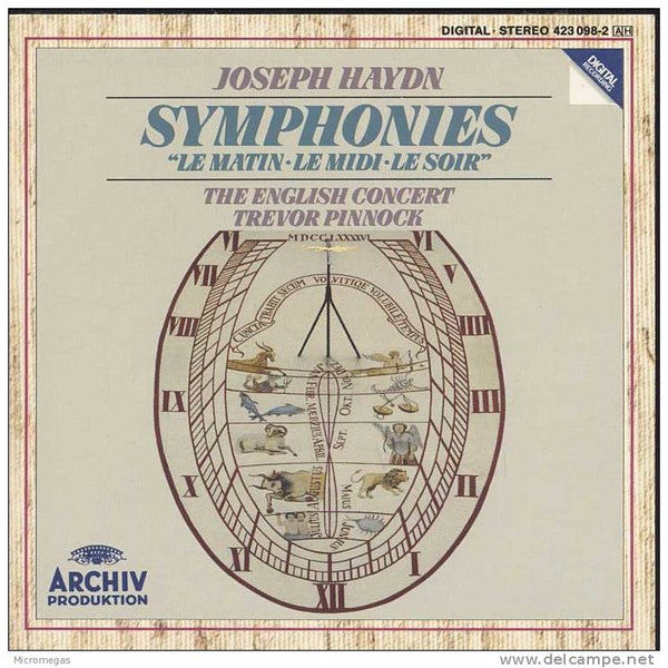 Joseph Haydn, The English Concert, Trevor Pinnock : Symphonies "Le Matin - Le Midi - Le Soir" (CD)