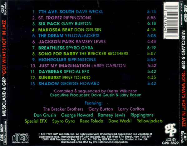 Various : Musicland & GRP "Got What's Hot" In Jazz (CD, Comp)
