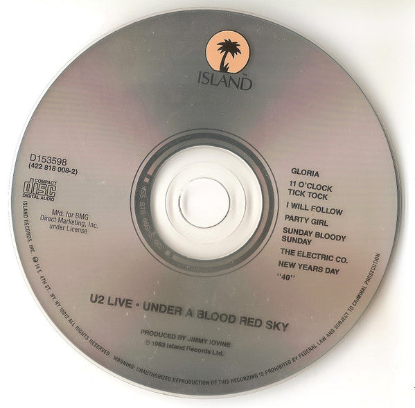 U2 : Live "Under A Blood Red Sky" (CD, MiniAlbum, Club, RE, RP, BMG)