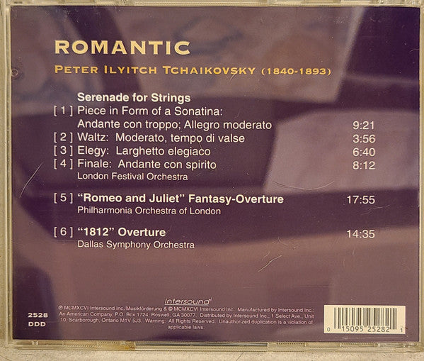 Pyotr Ilyich Tchaikovsky : Romantic: Serenade For Strings / "Romeo And Juliet" Fantasy-Overture / "1812" Overture (CD, Comp)