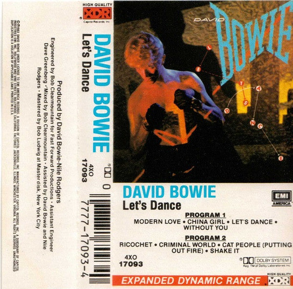 David Bowie : Let's Dance (Cass, Album, XDR)