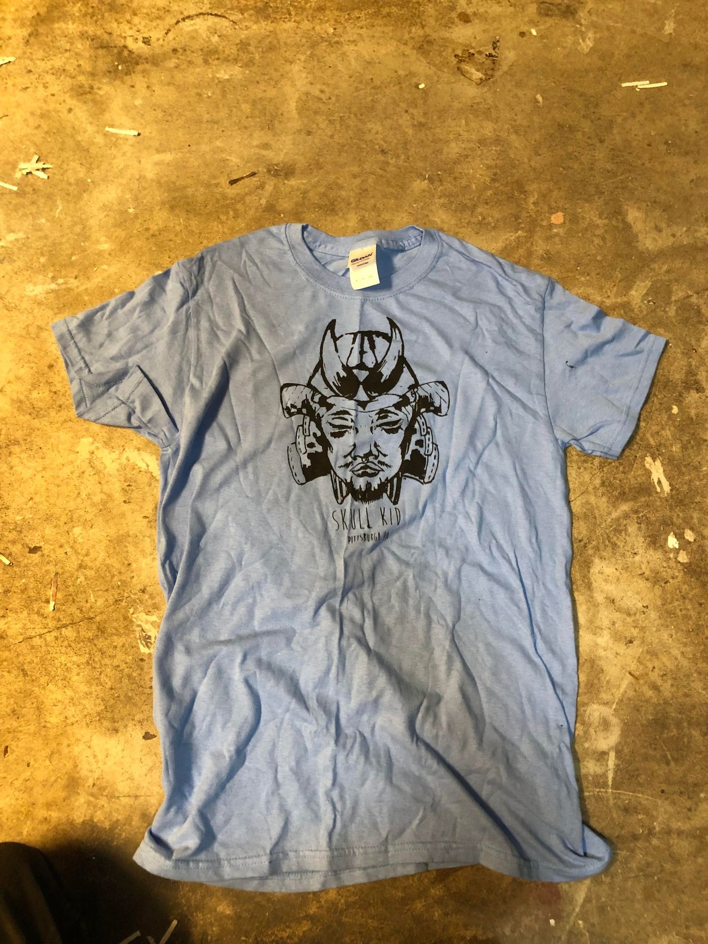 T-Shirt Skull Kid Small Blue Emo Indie Punk Band