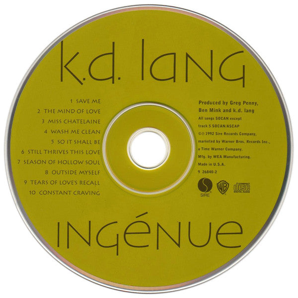 k.d. lang : Ingénue (CD, Album)