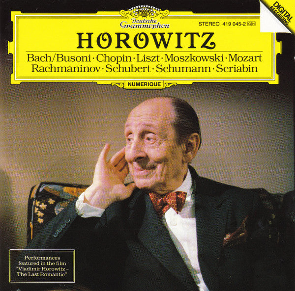 Vladimir Horowitz : Bach/Busoni · Chopin · Liszt · Moszkowski · Mozart · Rachmaninov · Schubert · Schumann · Scriabin (CD, Album)