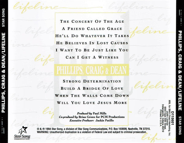 Phillips, Craig & Dean - Lifeline (CD) (VG) - Endless Media