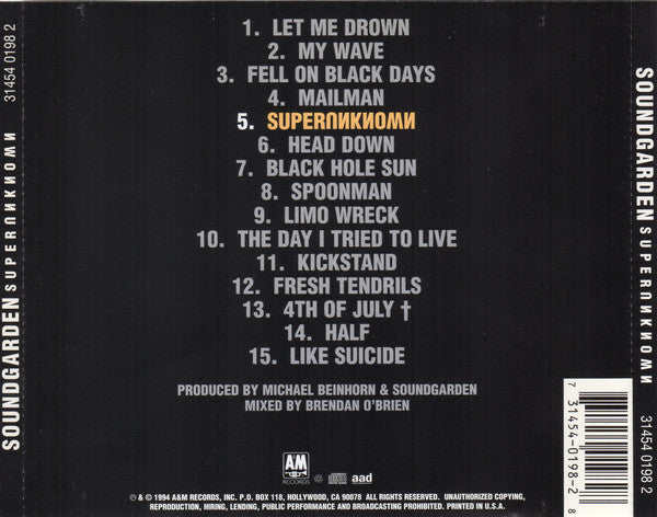 Soundgarden : Superunknown (CD, Album)