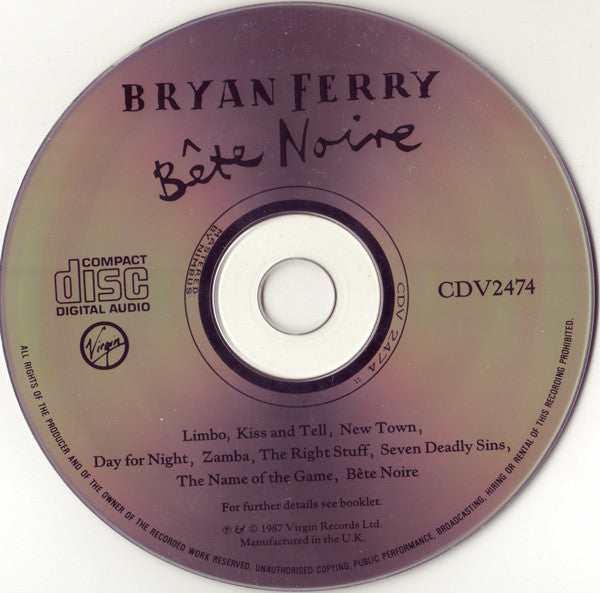 Bryan Ferry : Bête Noire (CD, Album)