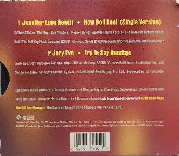Jennifer Love Hewitt, Jory Eve : How Do I Deal (CD, Single)