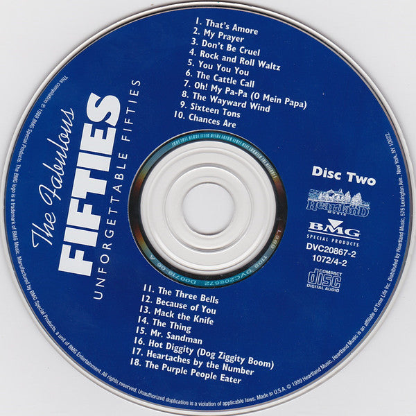 Various : The Fabulous Fifties - Unforgettable Fifties (3xCD, Comp)