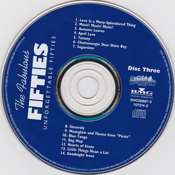 Various : The Fabulous Fifties - Unforgettable Fifties (3xCD, Comp)