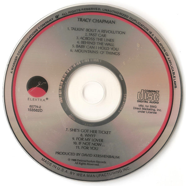 Tracy Chapman : Tracy Chapman (CD, Album, Club, RE, RP, BMG)