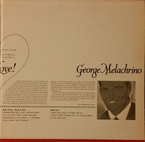 Norman Luboff Choir And The Melachrino Strings : To Love! (2xLP, Comp, Club, Cap)