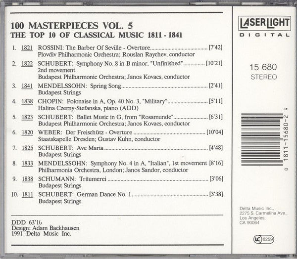Various :  100 Masterpieces Vol. 5 - The Top 10 Of Classical Music 1811 - 1841 (CD, Comp)