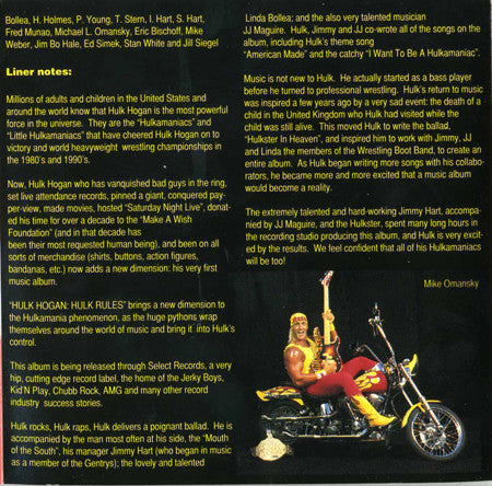 Hulk Hogan And The Wrestling Boot Band : Hulk Rules (CD, Album)