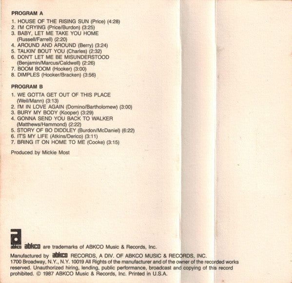 The Animals : The Best Of The Animals (Cass, Comp, Mono, RM, Bla)