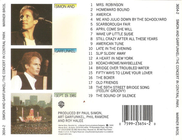 Simon & Garfunkel : The Concert In Central Park (CD, Album, RE, RP)