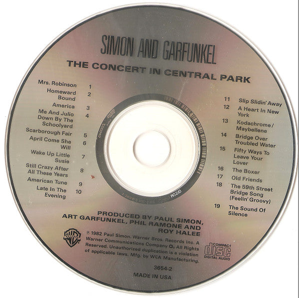 Simon & Garfunkel : The Concert In Central Park (CD, Album, RE, RP)