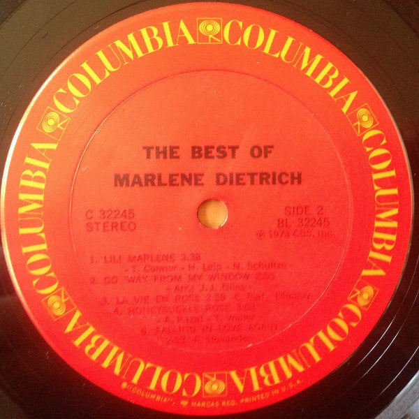 Marlene Dietrich - The Best Of Marlene Dietrich (LP) (G+) - Endless Media