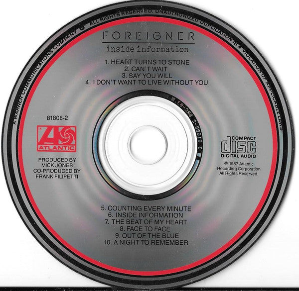 Foreigner : Inside Information (CD, Album)