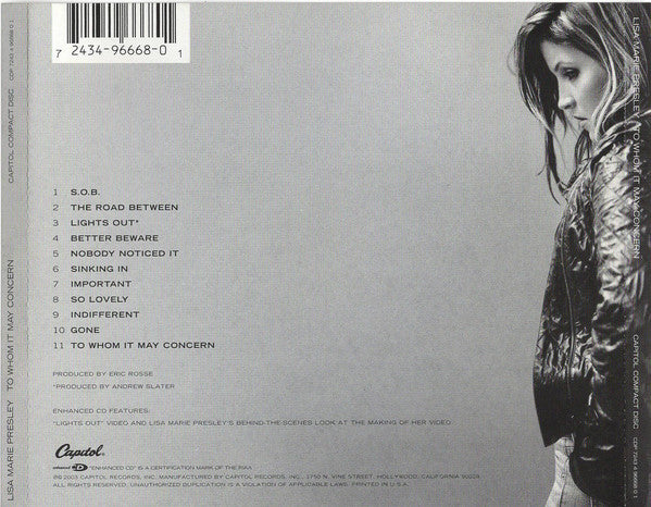 Lisa Marie Presley : To Whom It May Concern (CD, Album, Enh)