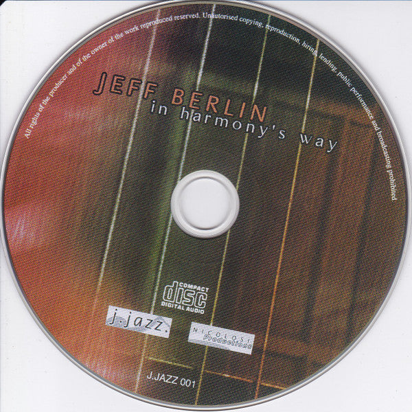 Jeff Berlin : In Harmony's Way (CD, Album)