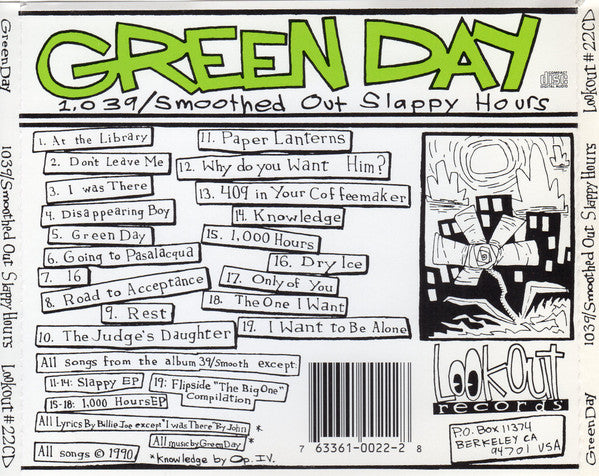 Green Day : 1,039/Smoothed Out Slappy Hours (CD, Comp, RE)