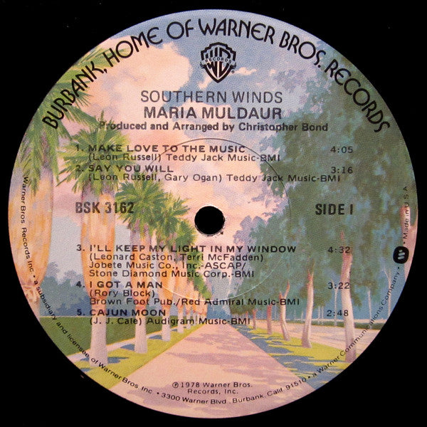 Maria Muldaur : Southern Winds (LP, Album, Los)